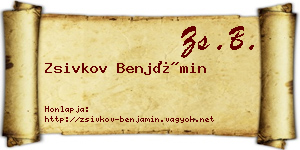 Zsivkov Benjámin névjegykártya